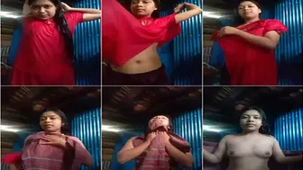 Slum Babe Stripping Her Clothes Off In Front Of Hidden Camera