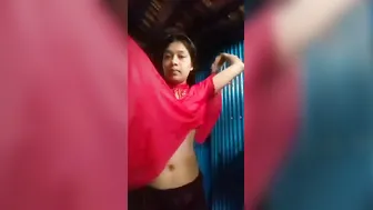 Slum Babe Stripping Her Clothes Off In Front Of Hidden Camera