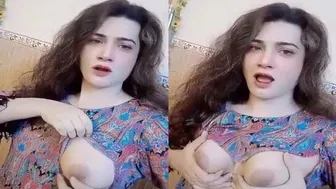 Desi Trans Babe Flaunting Her Breasts For Private Video Call