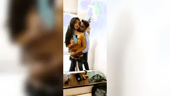 Indian Couple Making Out Passionately In Front Of The Mirror