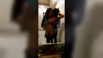 Indian Couple Making Out Passionately In Front Of The Mirror