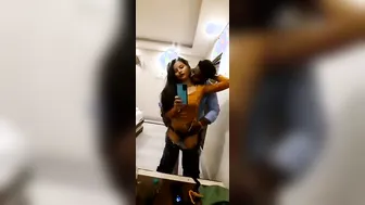 Indian Couple Making Out Passionately In Front Of The Mirror