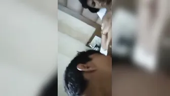 Hubby Eating Out His Wifes Juicy Pussy On Bedroom Floor