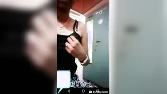 Dusky Skinny Babe Showing Off Her Perky Tits On Video Chat