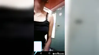 Dusky Skinny Babe Showing Off Her Perky Tits On Video Chat