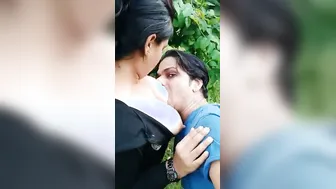 Sucking My Gfs Perky Tits Outdoors Caught On Phone Camera