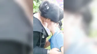 Sucking My Gfs Perky Tits Outdoors Caught On Phone Camera