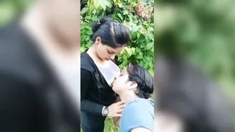 Sucking My Gfs Perky Tits Outdoors Caught On Phone Camera