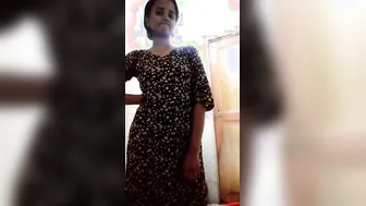 Petite GF Spreading Legs Wide Showing Pink Wet Pussy