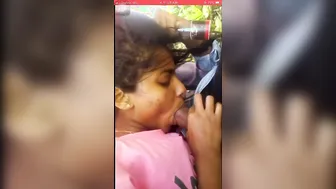Sri Lankan Babe Giving Sloppy Blowjob Behind Bushes Outdoors