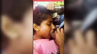 Sri Lankan Babe Giving Sloppy Blowjob Behind Bushes Outdoors