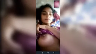 Cute Village Babe Flashing Her Boobs On Video Call For Me