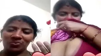 South Indian Wife Flashing Her Massive Boobs During Video Call
