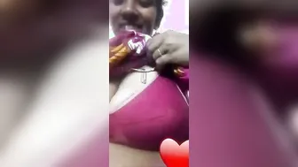 South Indian Wife Flashing Her Massive Boobs During Video Call