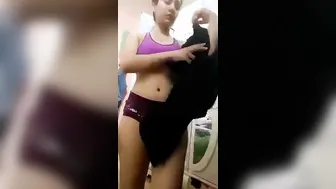 Cute Babe Showing Off Perky Tits Playing With Hard Nipples