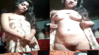 Cute Village GF Stripping Naked For BF On Call