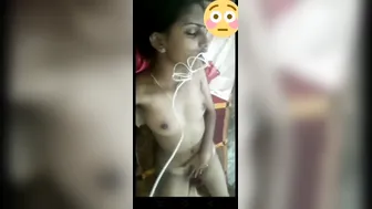 Tiny Tits Babe Fingering Pussy Hard During Naughty Video