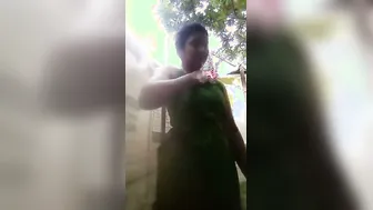 Village Girl Bathing Topless Caught On Camera Going Viral