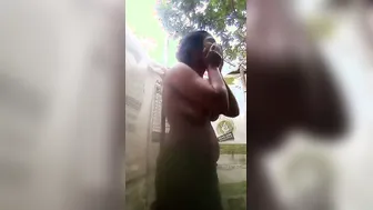 Village Girl Bathing Topless Caught On Camera Going Viral