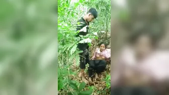 Village GF Getting Fucked Standing Up In The Jungle