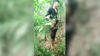 Village GF Getting Fucked Standing Up In The Jungle