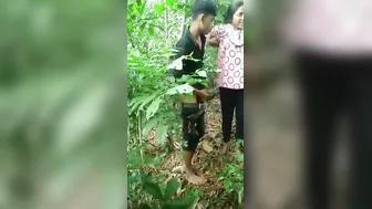 Village GF Getting Fucked Standing Up In The Jungle