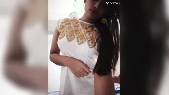 Horny Babe Teasing And Showing Off Her Perfect Round Boobs