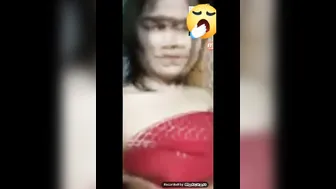 College Babe Taking Topless Selfie And Sharing With BF