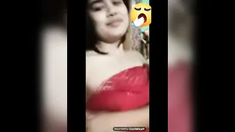 College Babe Taking Topless Selfie And Sharing With BF