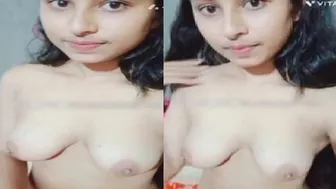 College Girl Stripping Topless Showing Off Her Cute Body