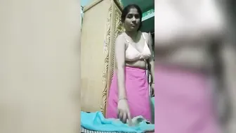 Busty Married Bhabi Stripping Completely Nude For The Camera