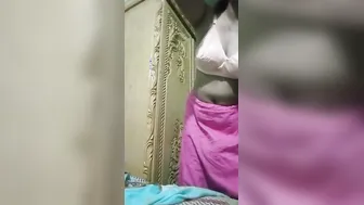 Busty Married Bhabi Stripping Completely Nude For The Camera