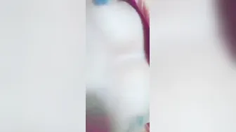 Cheerleader Babe Stripping Topless Showing Natural Boobs Off