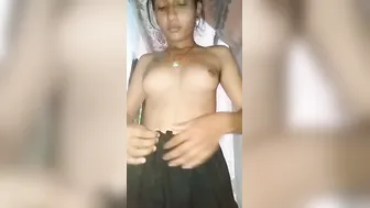 Cute GF Showing Off Her Natural Boobs For Me Private