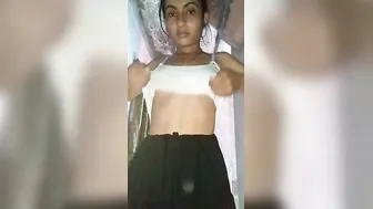 Cute GF Showing Off Her Natural Boobs For Me Private