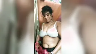 Village Wife Biting Lip Naked Teasing Husband Before Rough Fuck