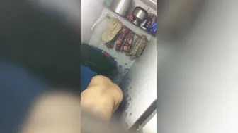 Secretly Filmed Aunty Rubbing Cream On Herself In Bathroom