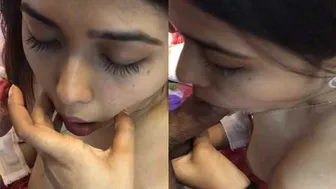 Slim Babe Sucking Her BF Big Black Cock On Camera