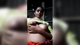 Village Girl From Bangladesh Playing With Her Natural Tits Alone
