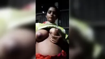 Village Girl From Bangladesh Playing With Her Natural Tits Alone