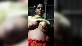 Village Girl From Bangladesh Playing With Her Natural Tits Alone