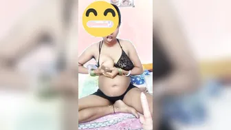 Bengali Wife Squeezing Milk From Her Heavy Boobs Live For Me