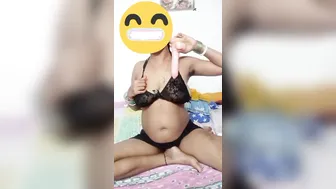 Bengali Wife Squeezing Milk From Her Heavy Boobs Live For Me