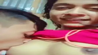 Village GF Getting Her Small Tits Sucked By BF