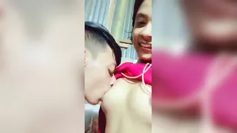 Village GF Getting Her Small Tits Sucked By BF