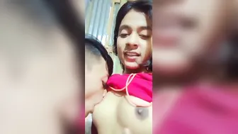 Village GF Getting Her Small Tits Sucked By BF