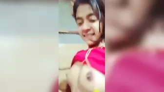 Village GF Getting Her Small Tits Sucked By BF