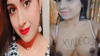 Bengali GF Flashing Her Tits For The Camera At Home Alone