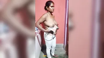 Married Woman Stripping Nude And Showing Everything To Him