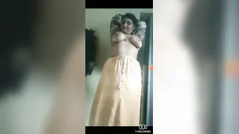 Sexy Wife Stripping Out Of Nighty Exposing Everything Raw Now